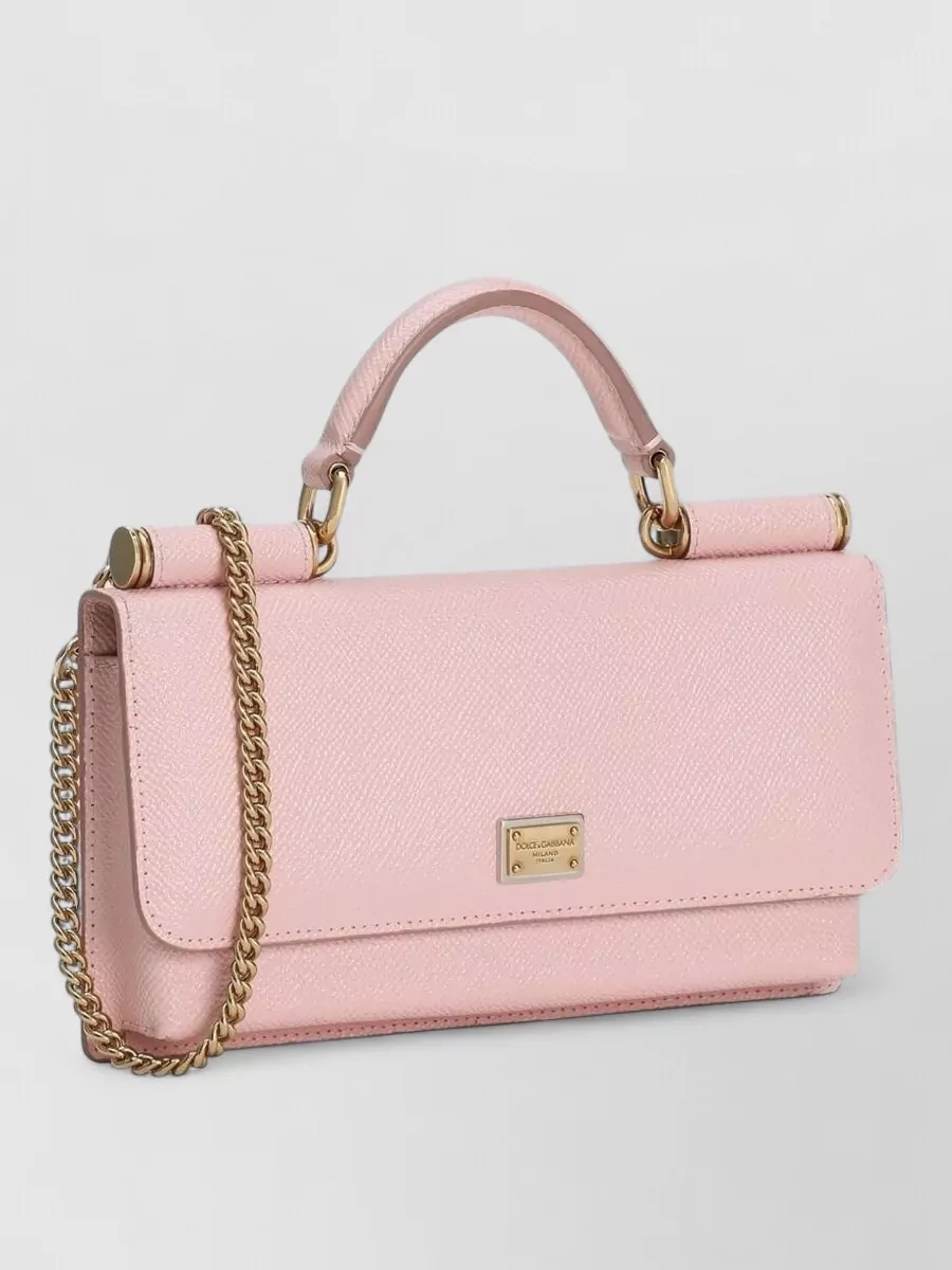 Dolce&Gabbana Leather Mini Clutch Bag Chain Strap