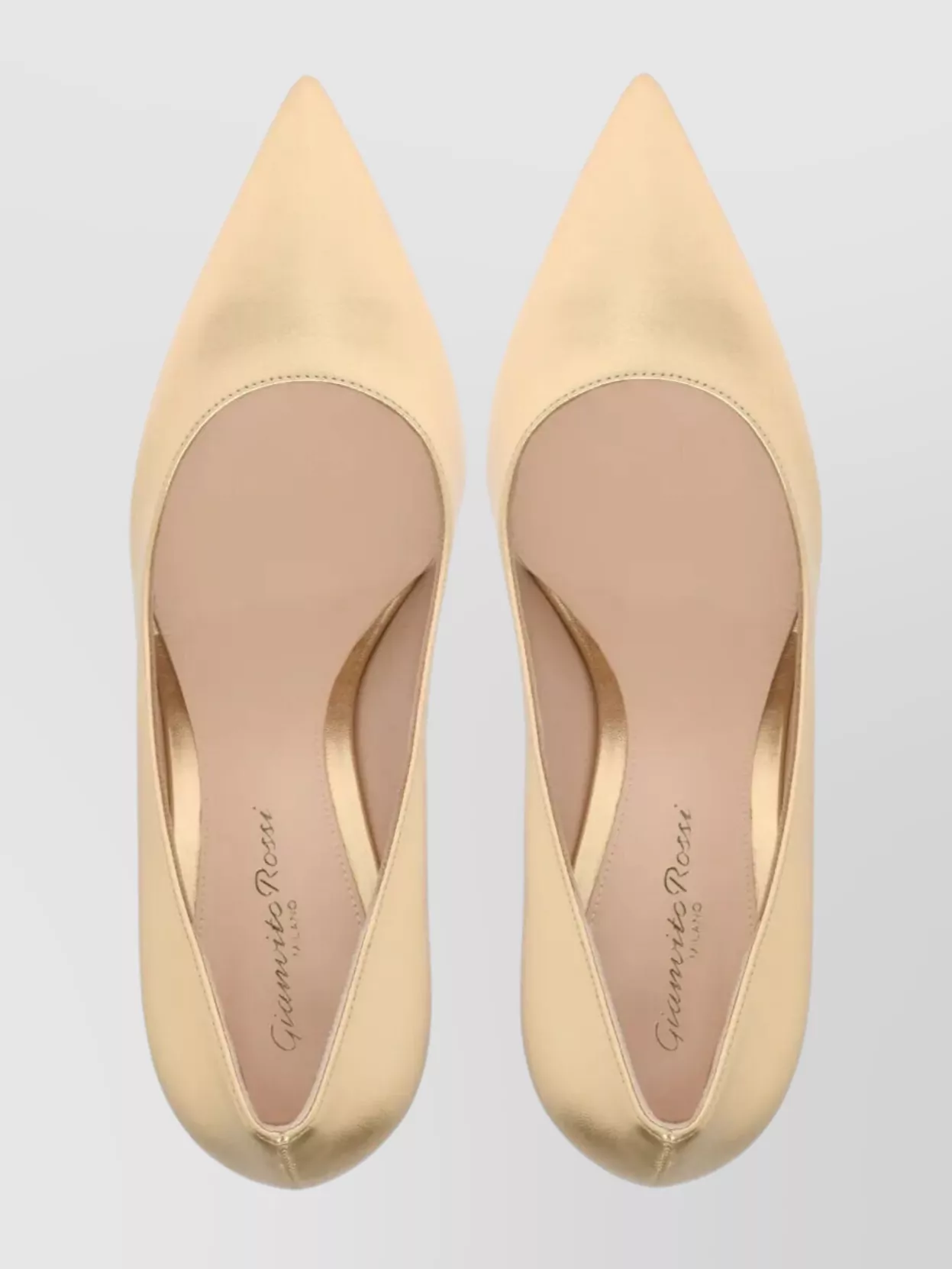 Gianvito Rossi Nappa Leather Pointed Toe Metallic Pumps