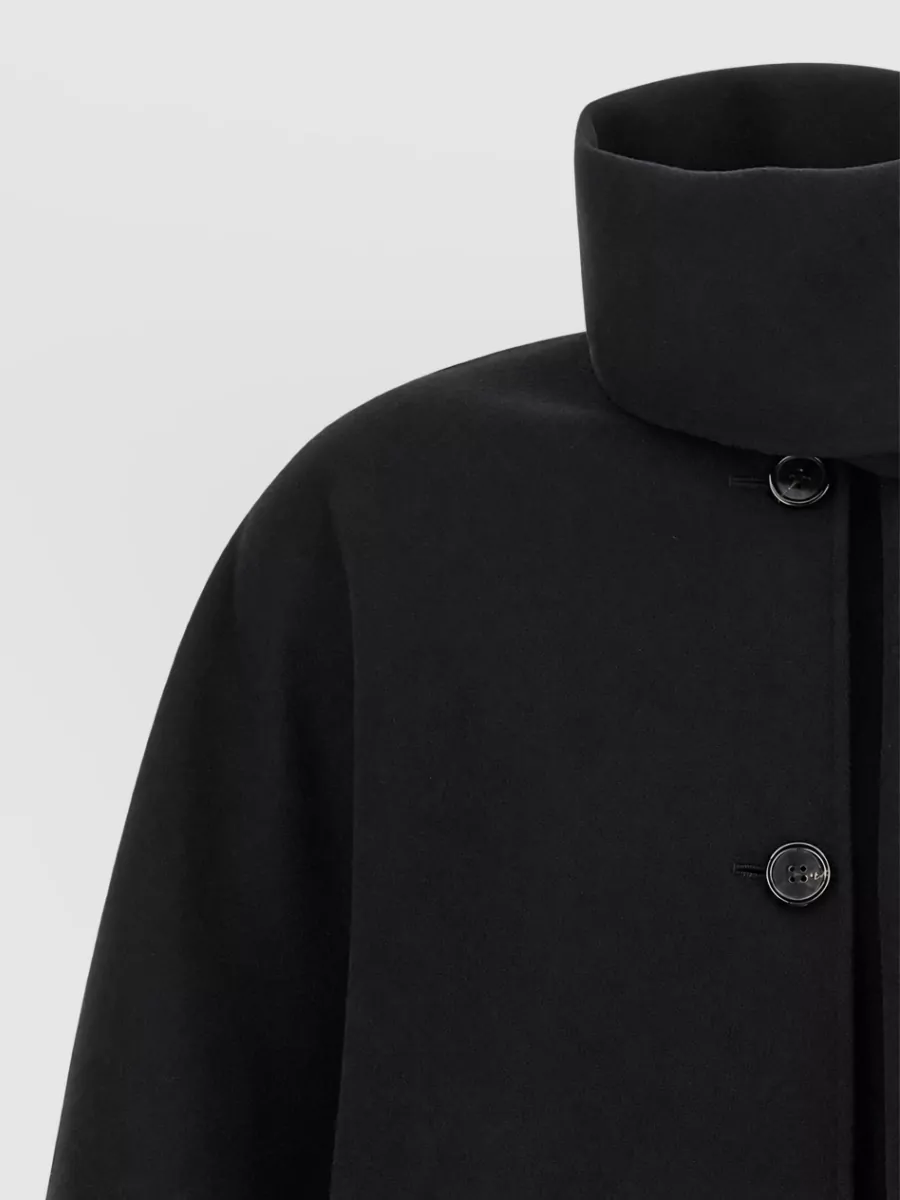 S Max Mara Wool Crewneck Single Breasted Coat