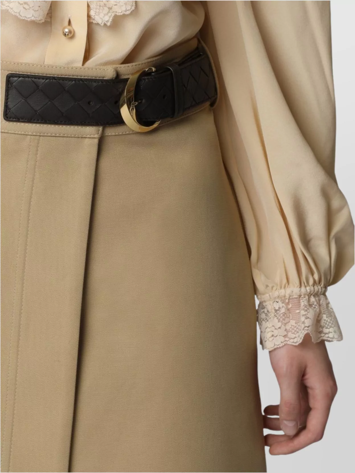 Bottega Veneta Cotton Wrap Skirt With Belt And Buckle
