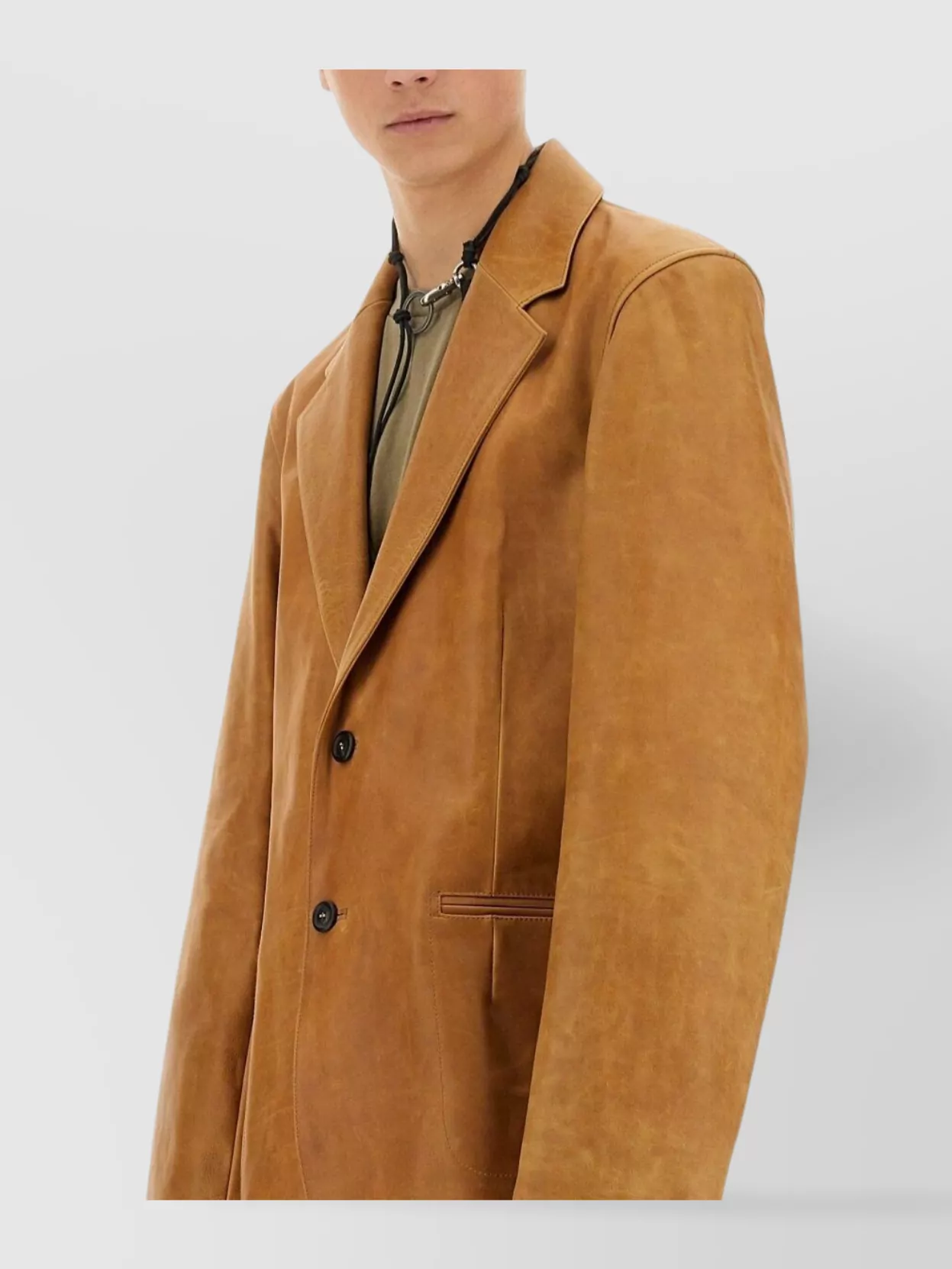 Our Legacy Leather Blazer With Vent And Pockets