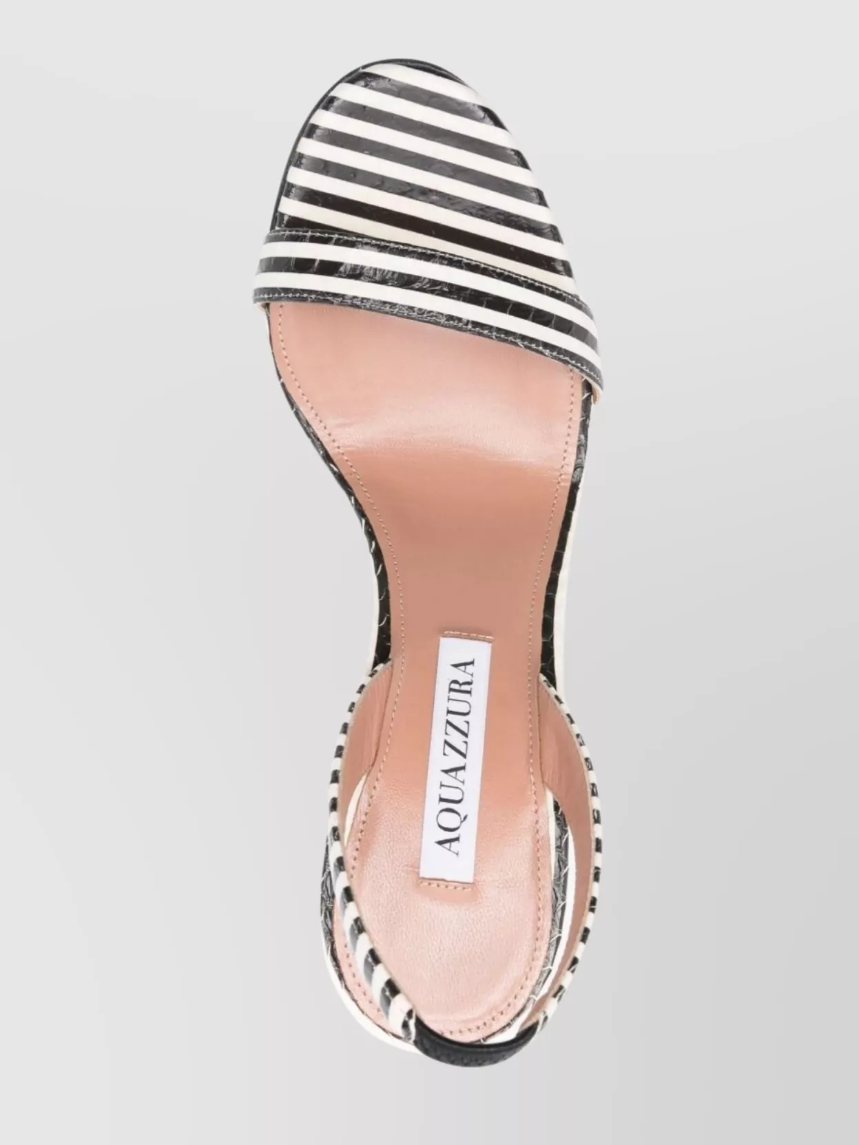 Aquazzura Striped Open Toe Stiletto Heel Sandals