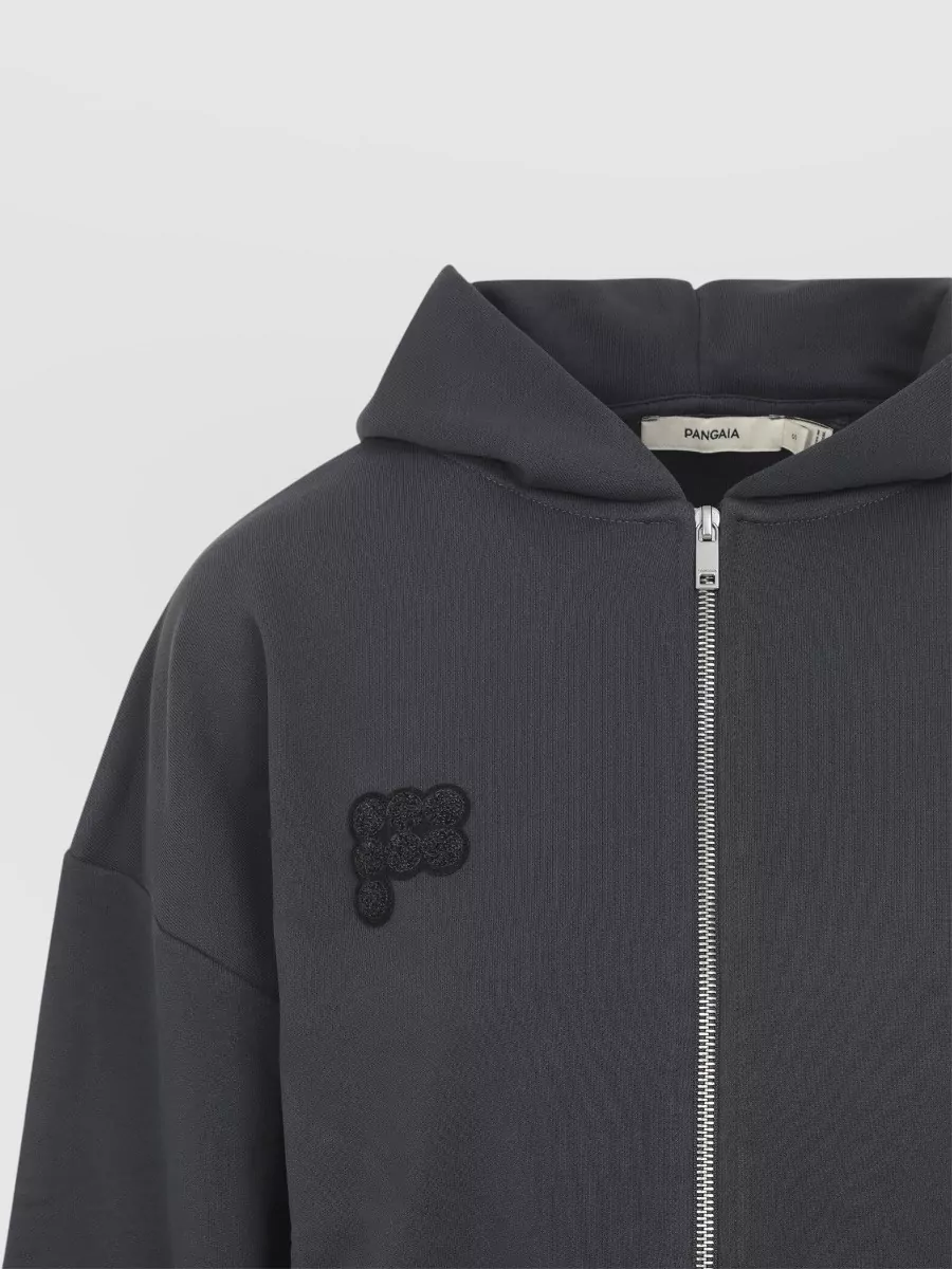 Pangaia Cotton Cropped Zip Up Oversized Hoodie