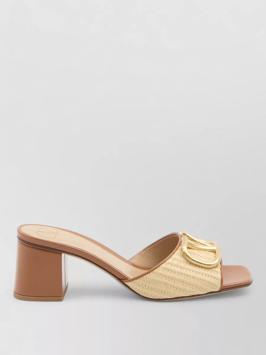 Valentino Garavani Vlogo Signature Slide Sandals Block Heel