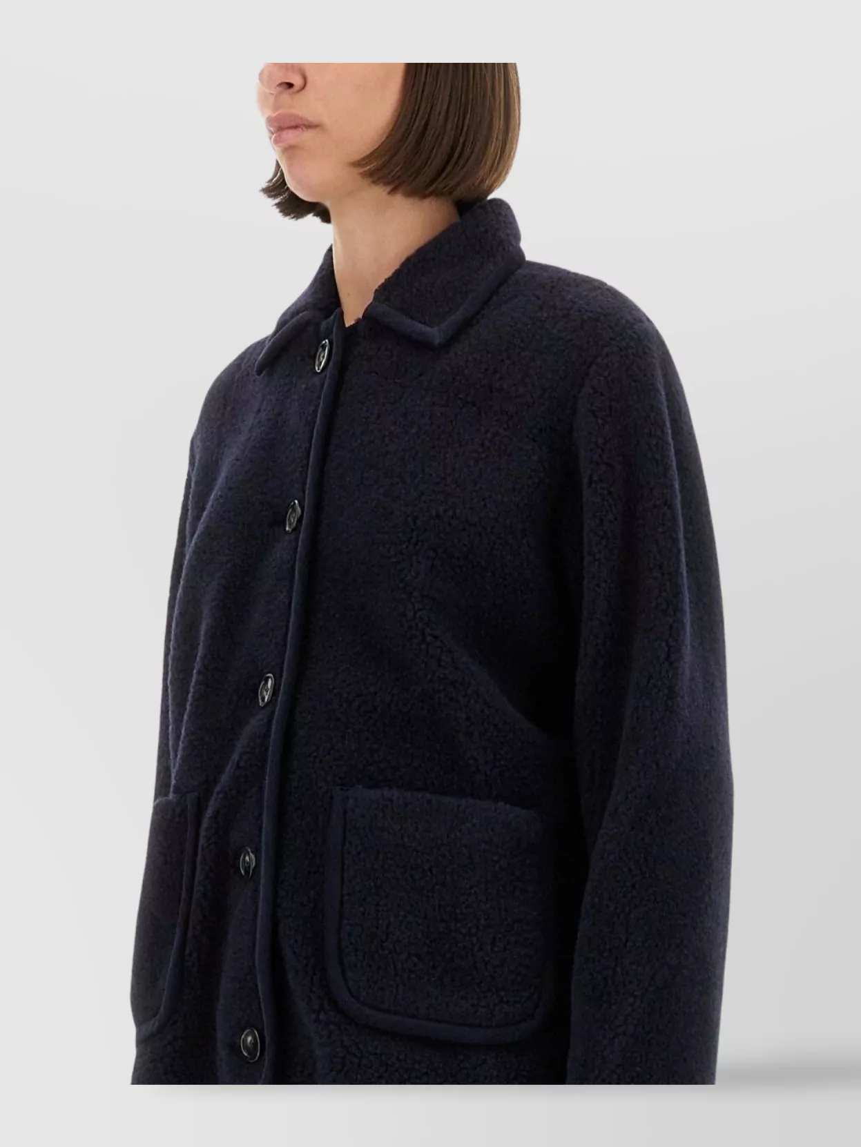 A.p.c. Textured Fabric Coat Featuring Patch Pockets