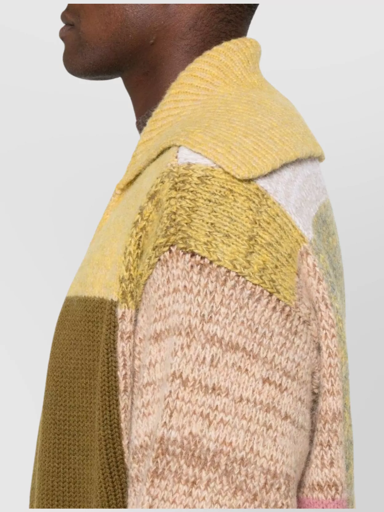 Dries Van Noten Long Patchwork Coat Ribbed Cuffs
