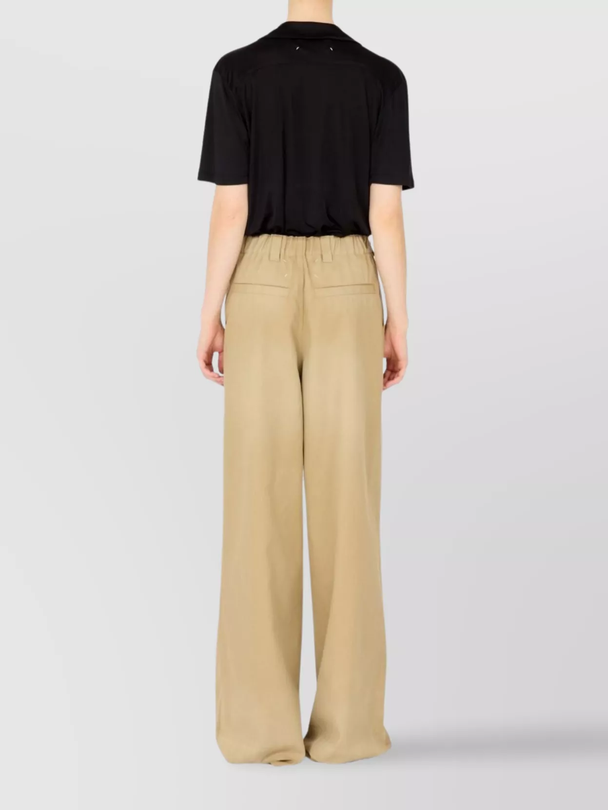 Maison Margiela Wide Leg Trousers With Pleats And Pockets