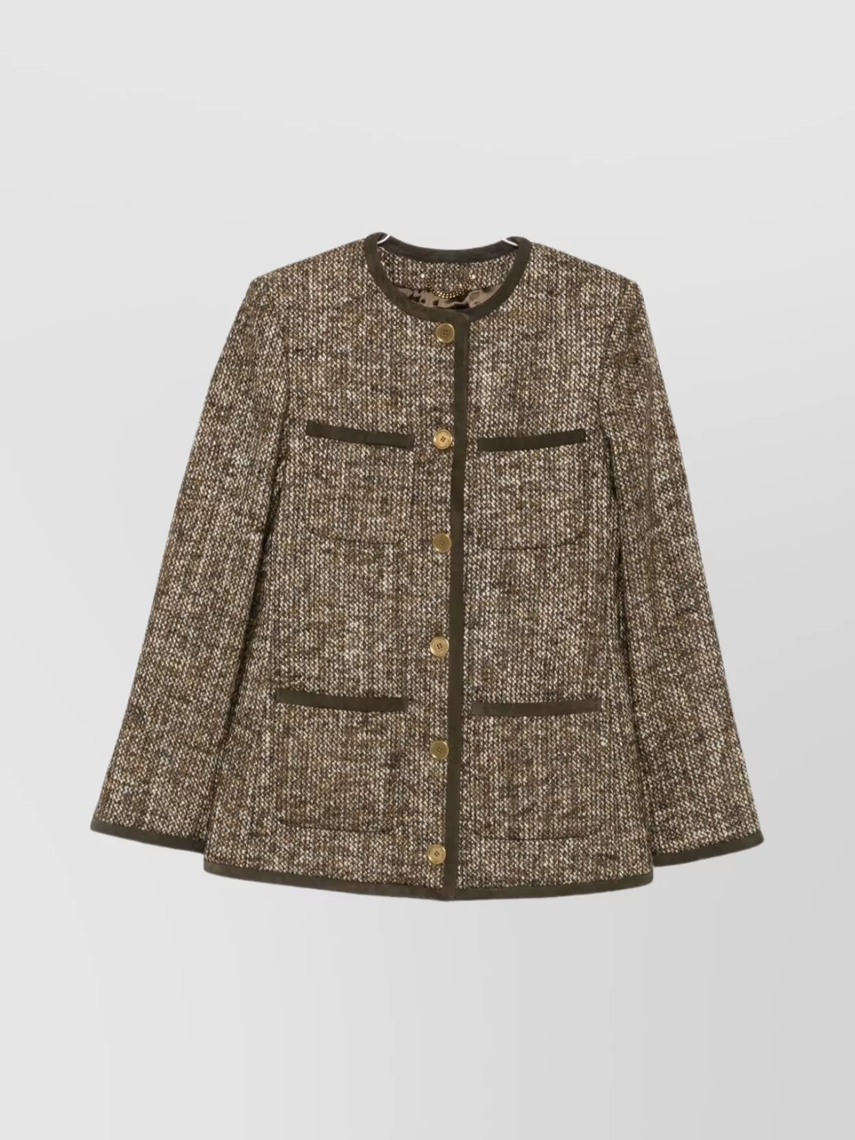 Golden Goose Textured Wool Blend Outerwear Jacket In Brown