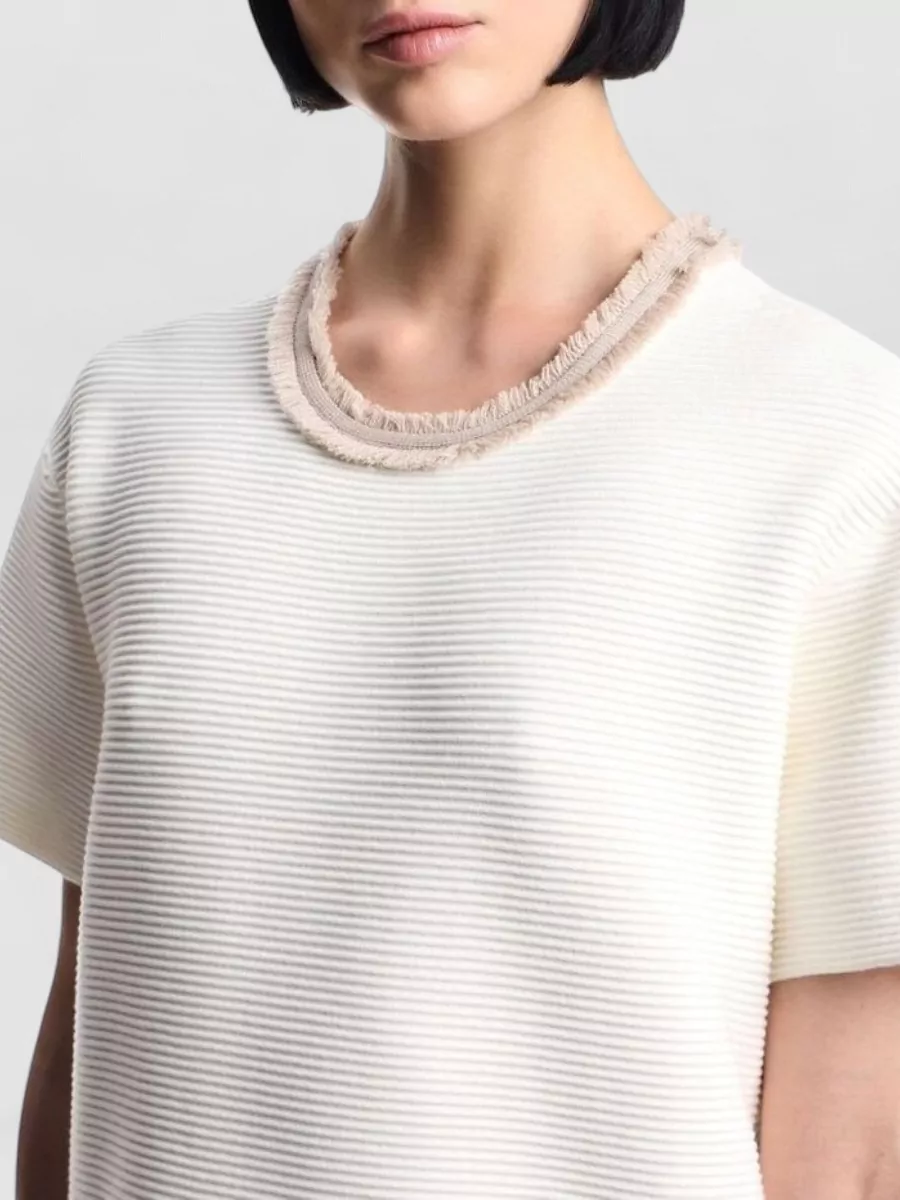 Emporio Armani Ribbed Short-Sleeve Mini Dress