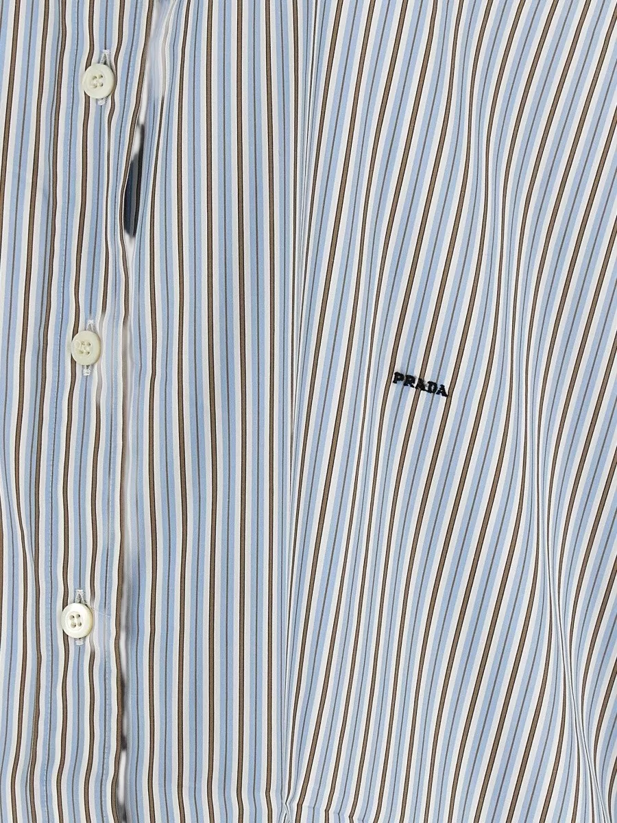 Prada Striped Cotton Poplin Shirt