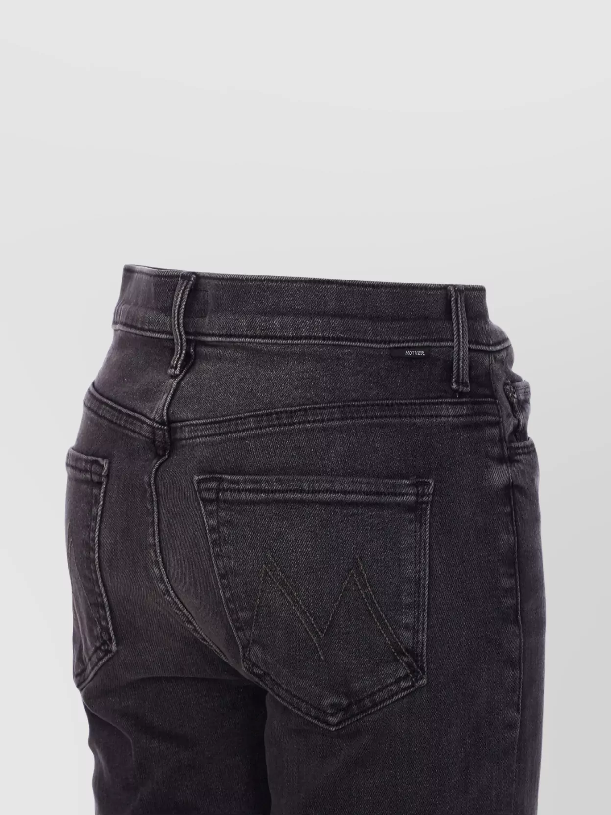 Mother Flared Leg Trousers Contrast Stitching