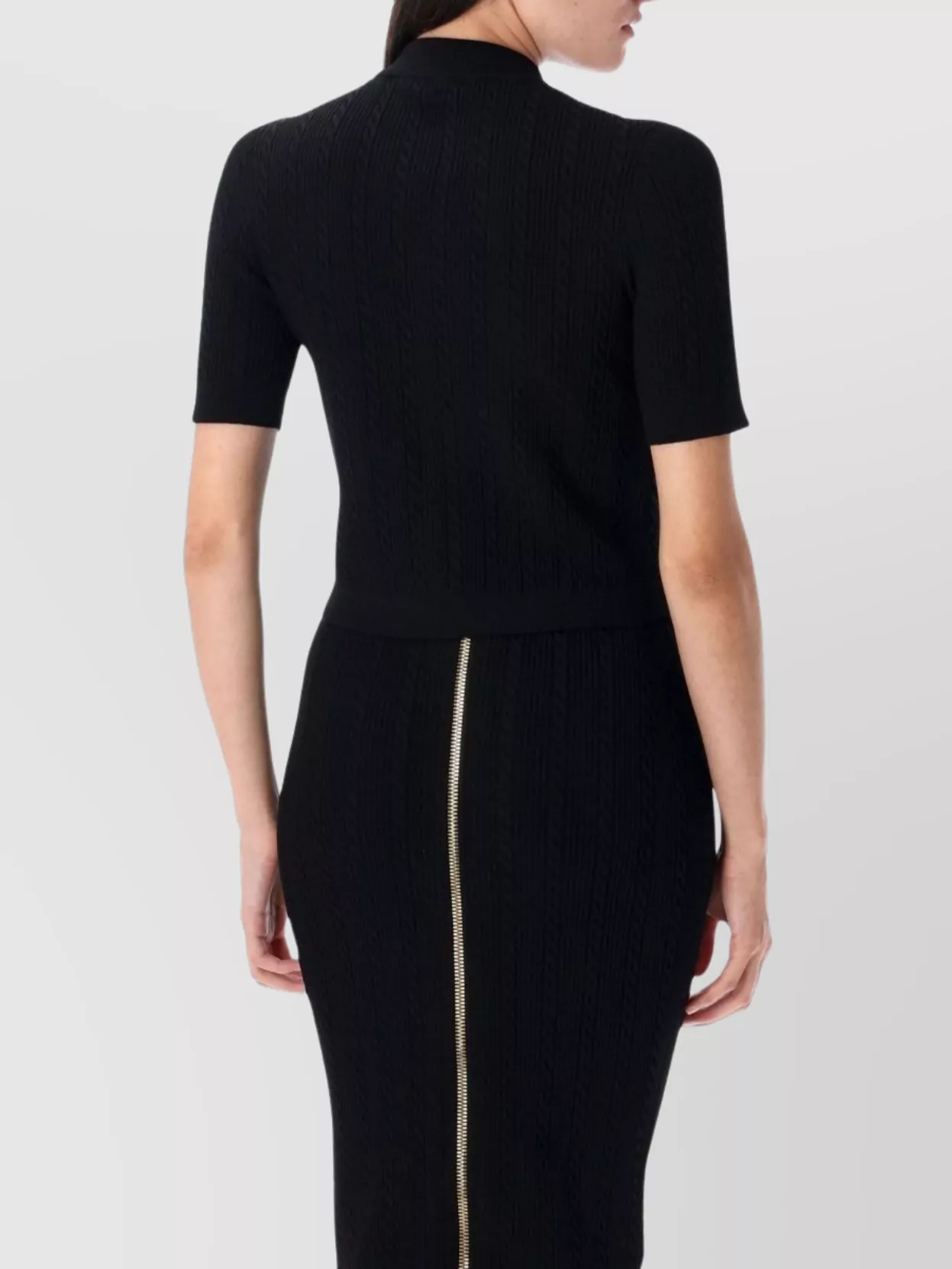 Balmain Ribbed Knit Cardigan With Gold Button Detailing