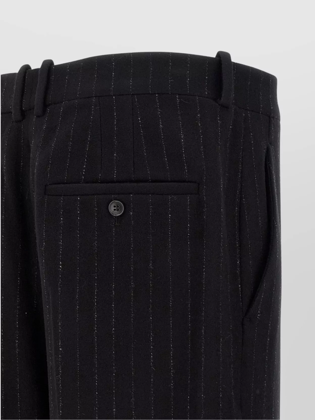 Saint Laurent Straight Leg Pinstripe Trousers With Belt Loops