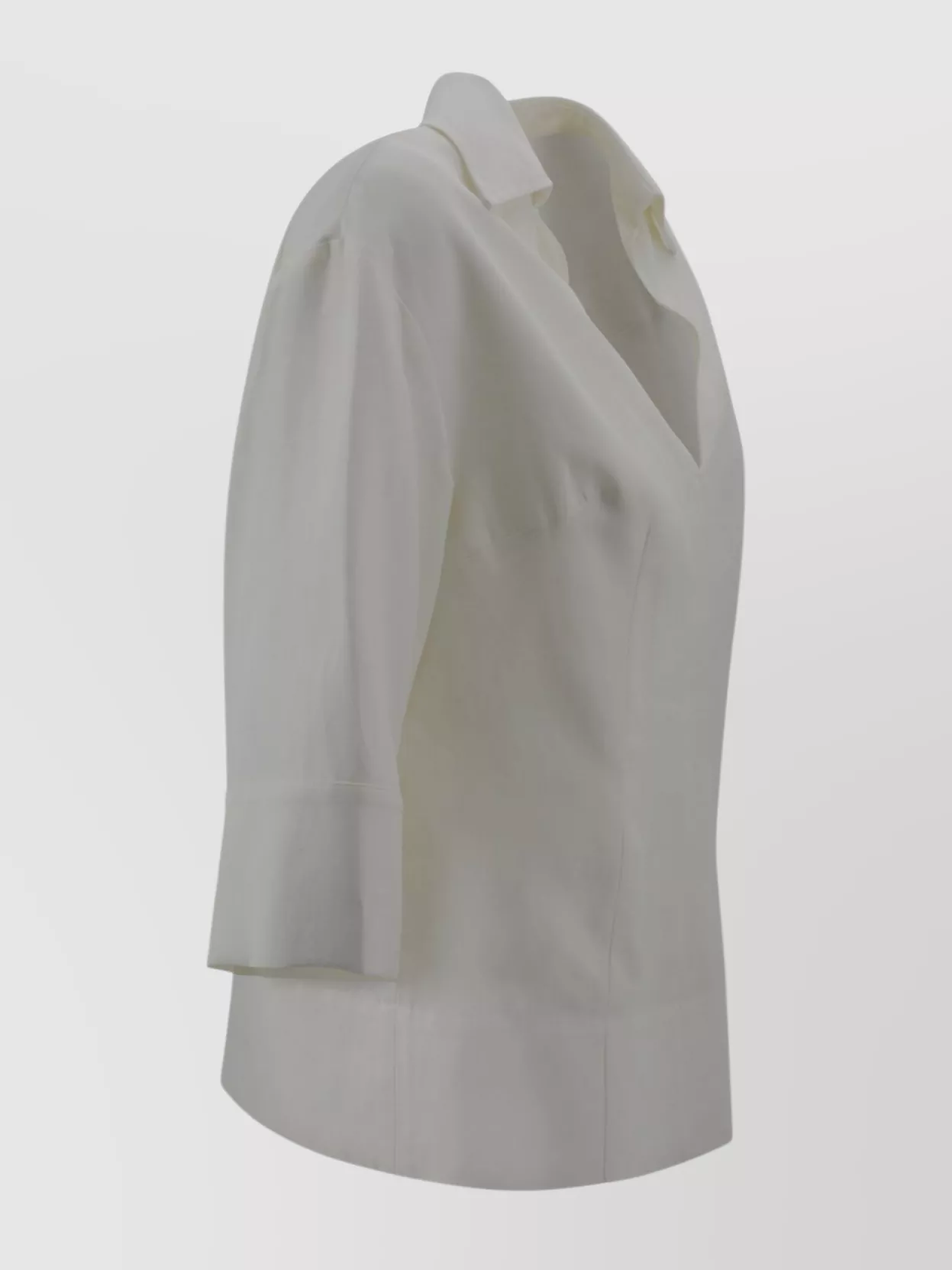 Shop P.a.r.o.s.h Tailored V-neck Blouse French Collar