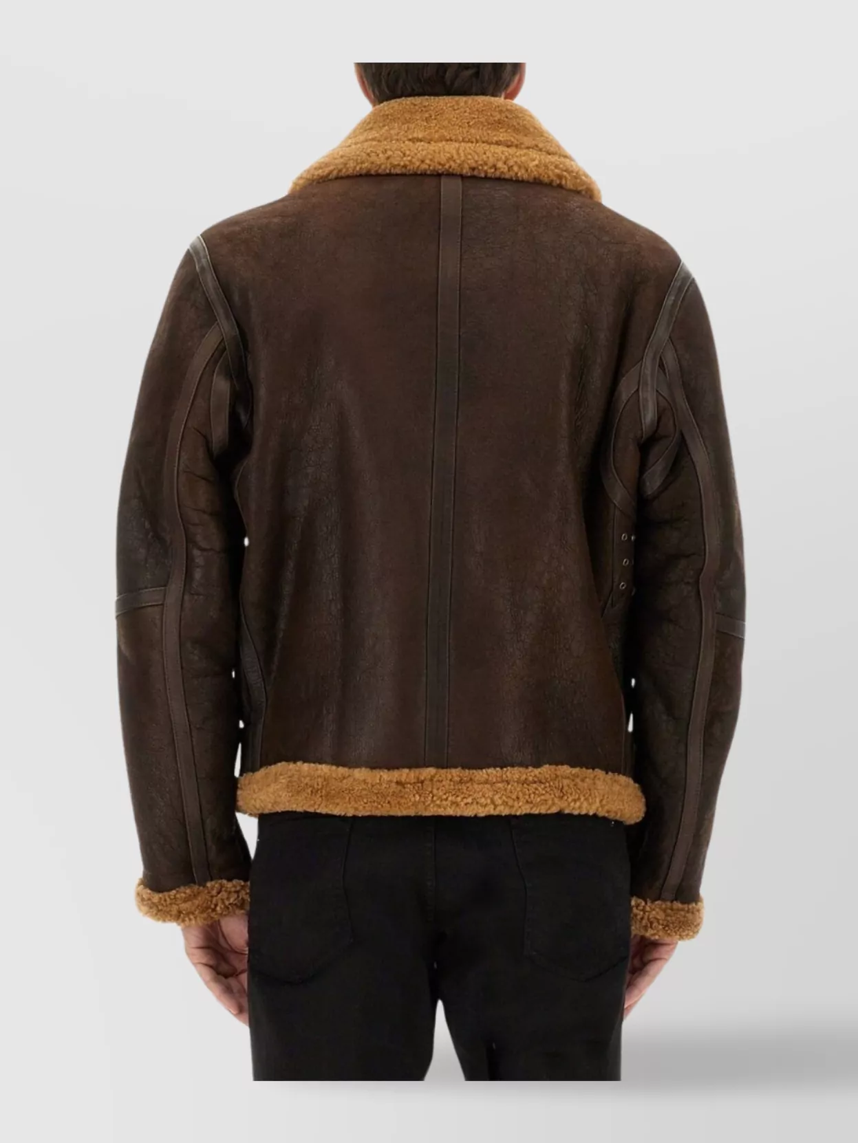 Belstaff Shearling Collar Panelled Jacket Belted
