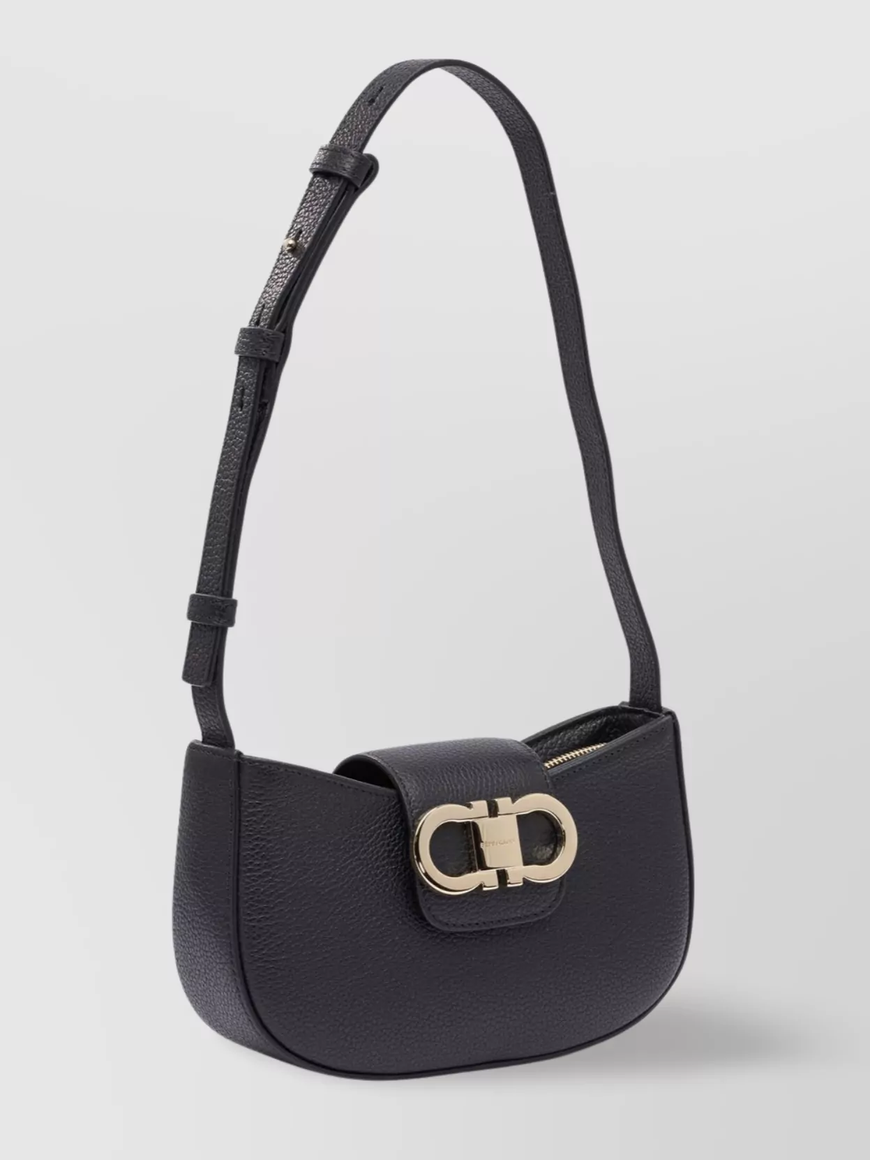Ferragamo Gabry Black Calf Leather Shoulder Bag