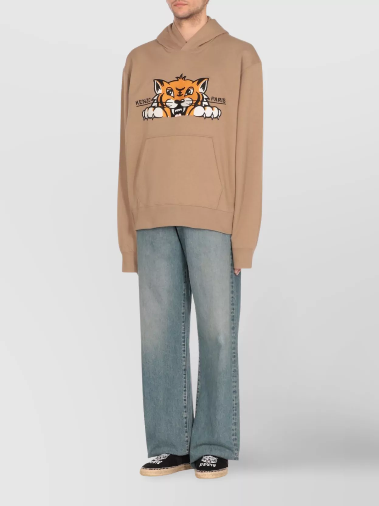 Kenzo Graphic Print Hooded Sweatshirt In Neutral