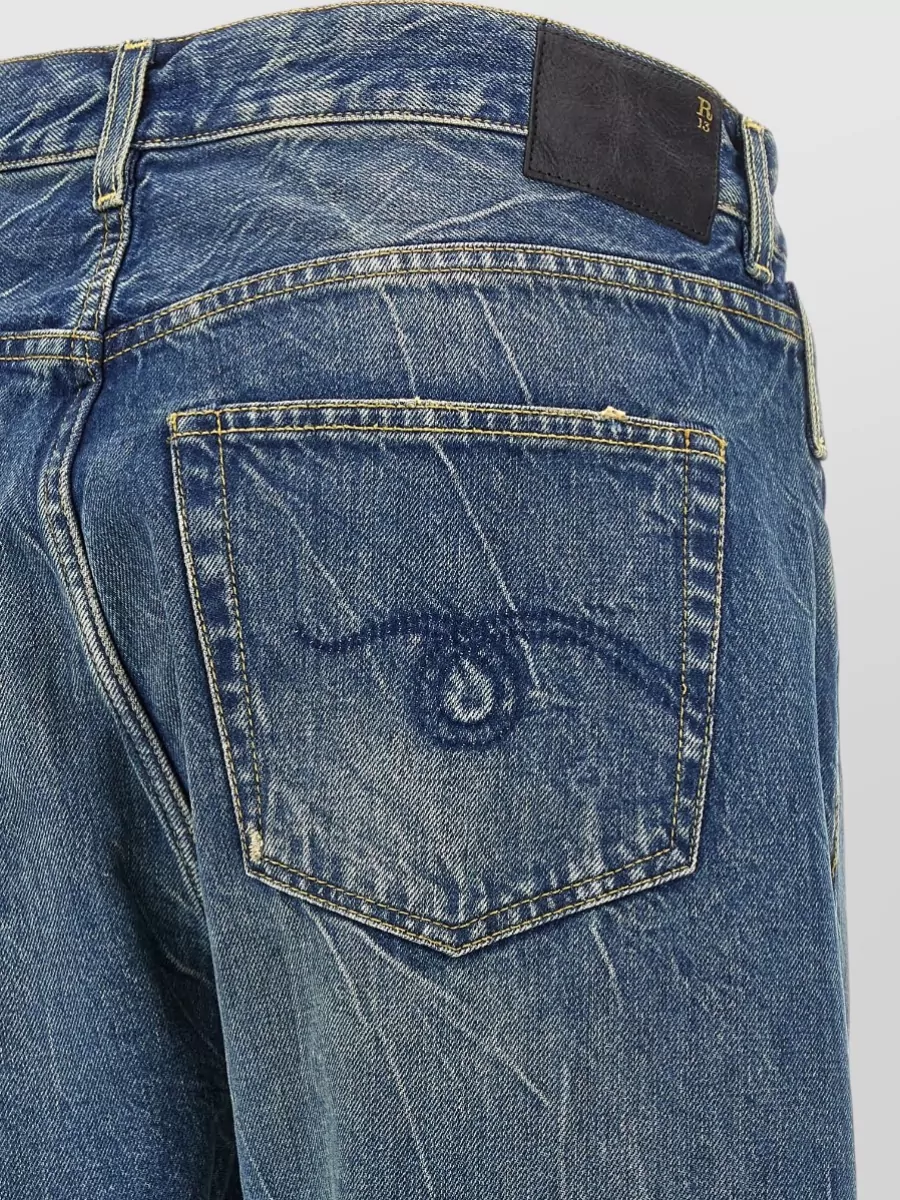 R13 Denim Asymmetric Wrap Cropped Jeans