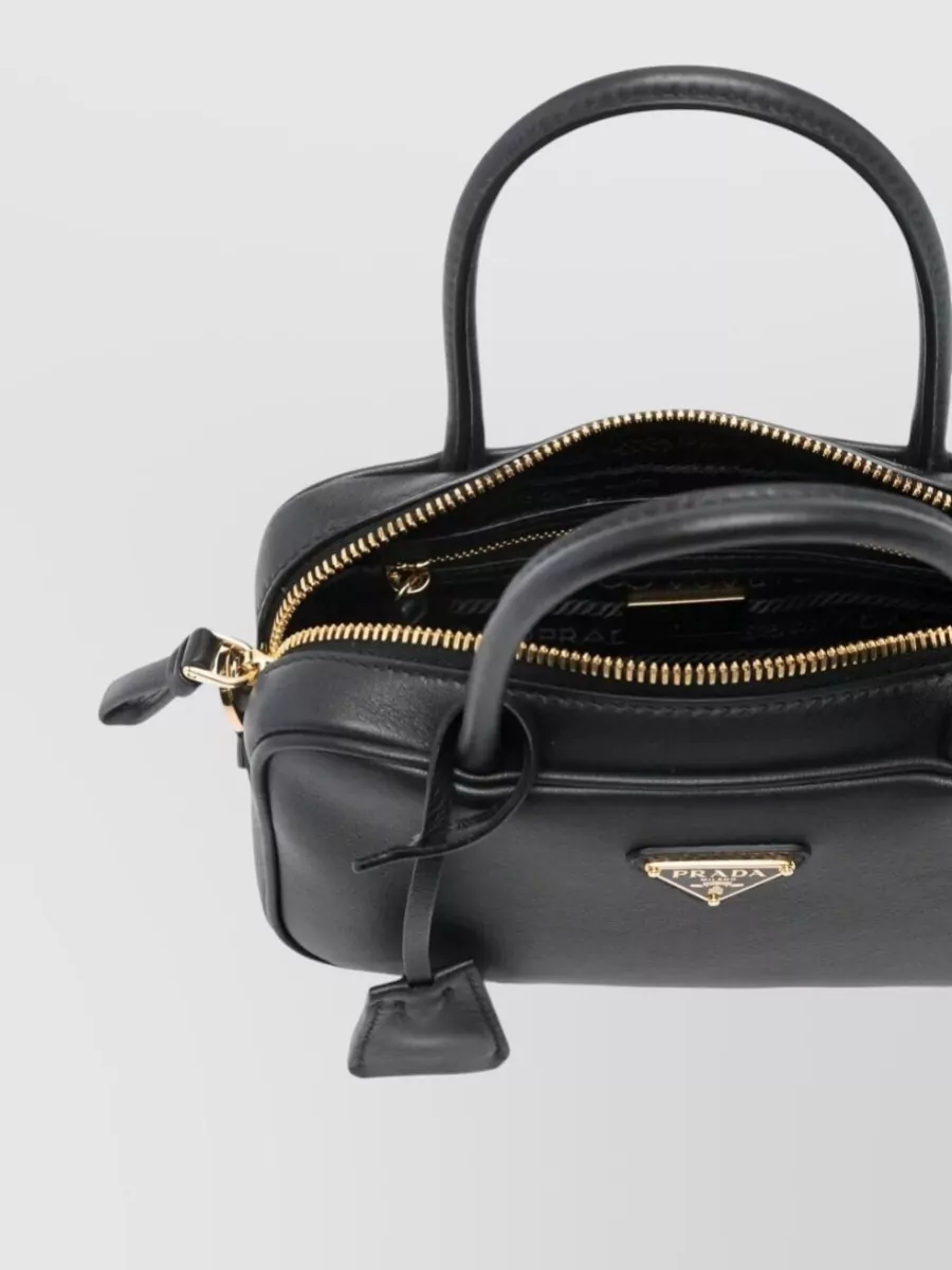 Prada Small Leather Tote Bag Top Handle Strap