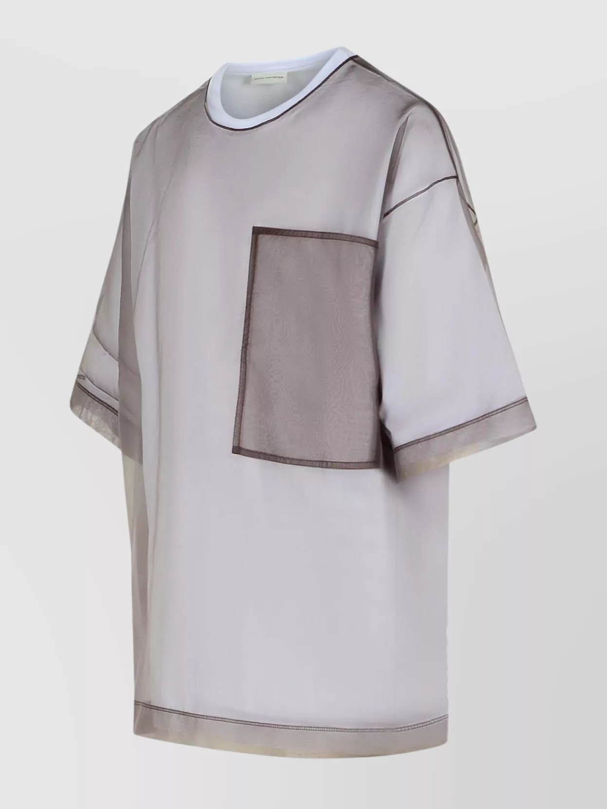 Dries Van Noten Layered Cotton Blend T-shirt With Sheer Overlay