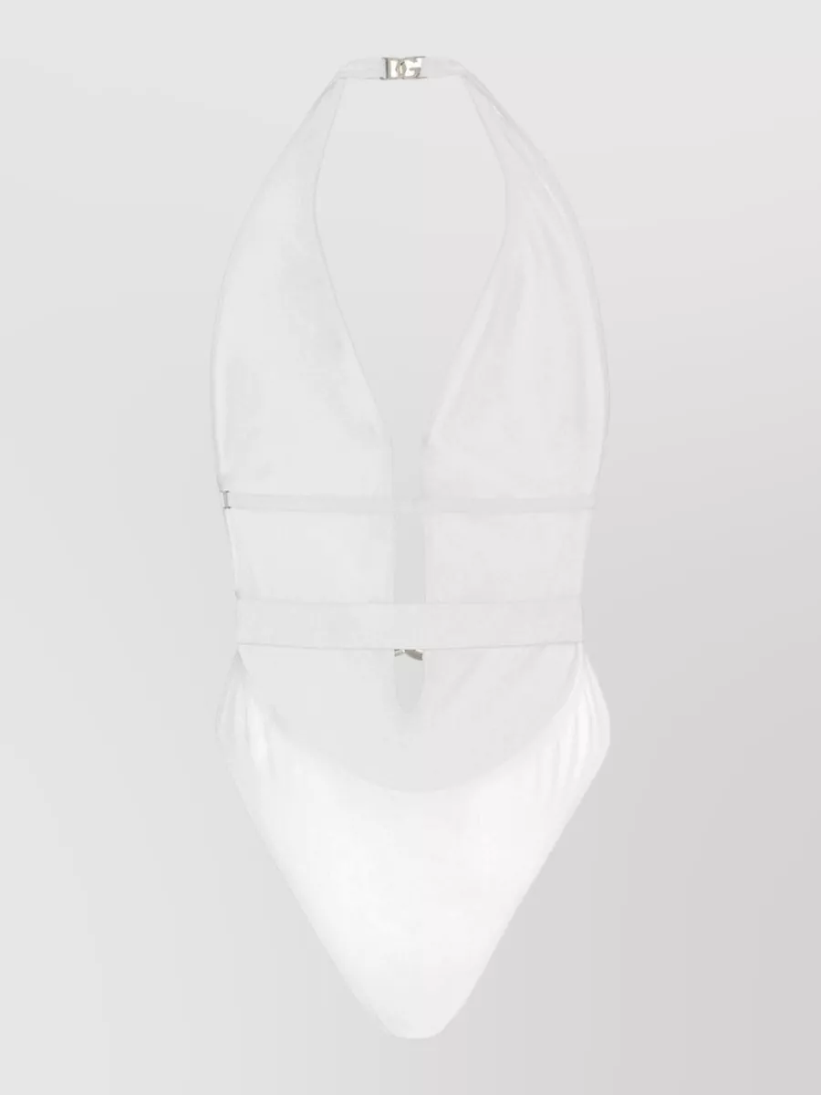 Dolce&Gabbana Halterneck Belted Swimsuit