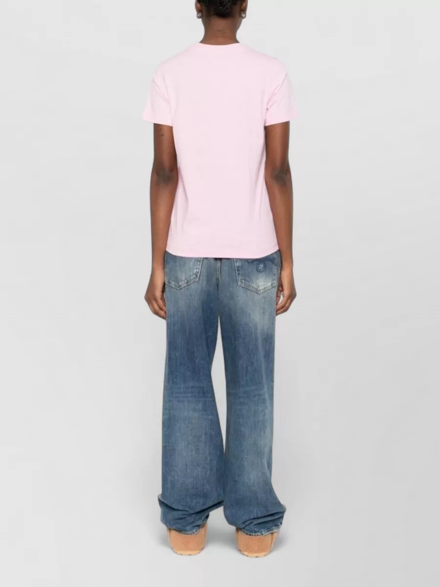 Moschino Short Sleeves Round Neck Nylon Silk Top