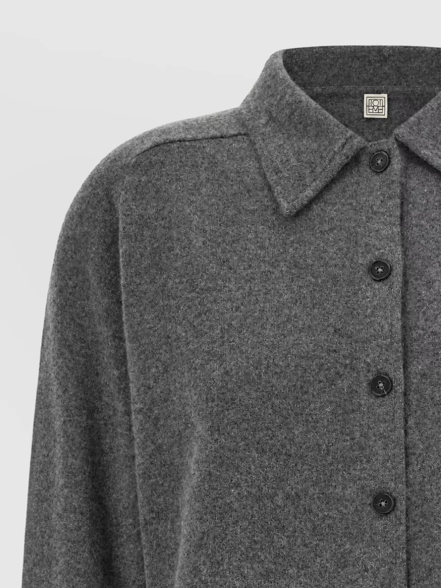 Totême Cashmere Long-Sleeve Shirt Jacket