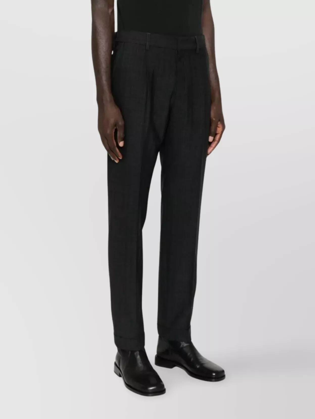 Cellar Door Tapered Wool Trousers Pleated Design
