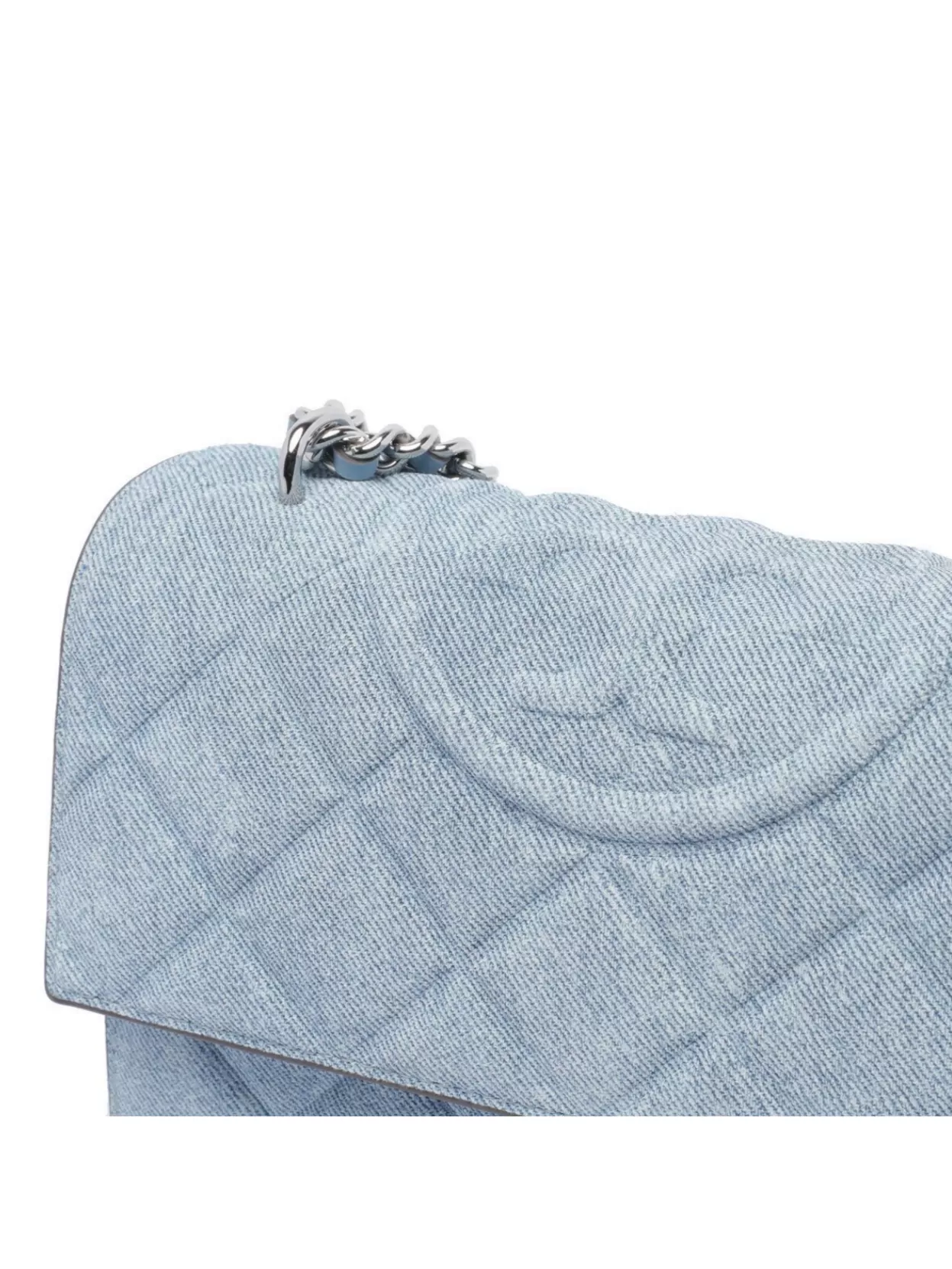 Shop Tory Burch Quilted Denim Shoulder Bag With Chain Strap