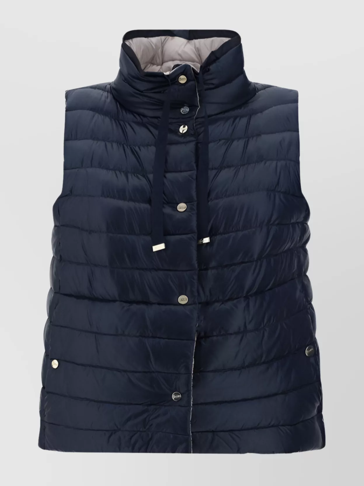 Herno Quilted Reversible Vest Hood In Blue