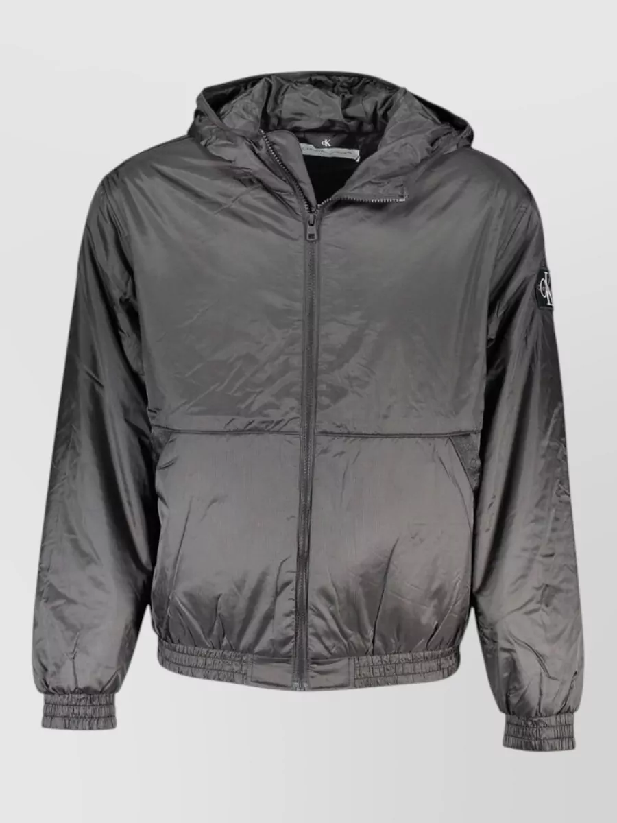 Calvin Klein hooded packable rain jacket