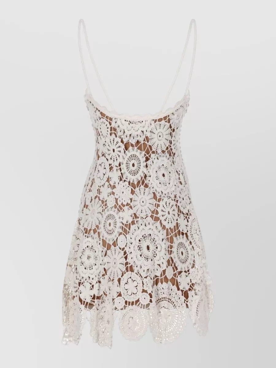 Self-Portrait Floral Crochet Mini Dress