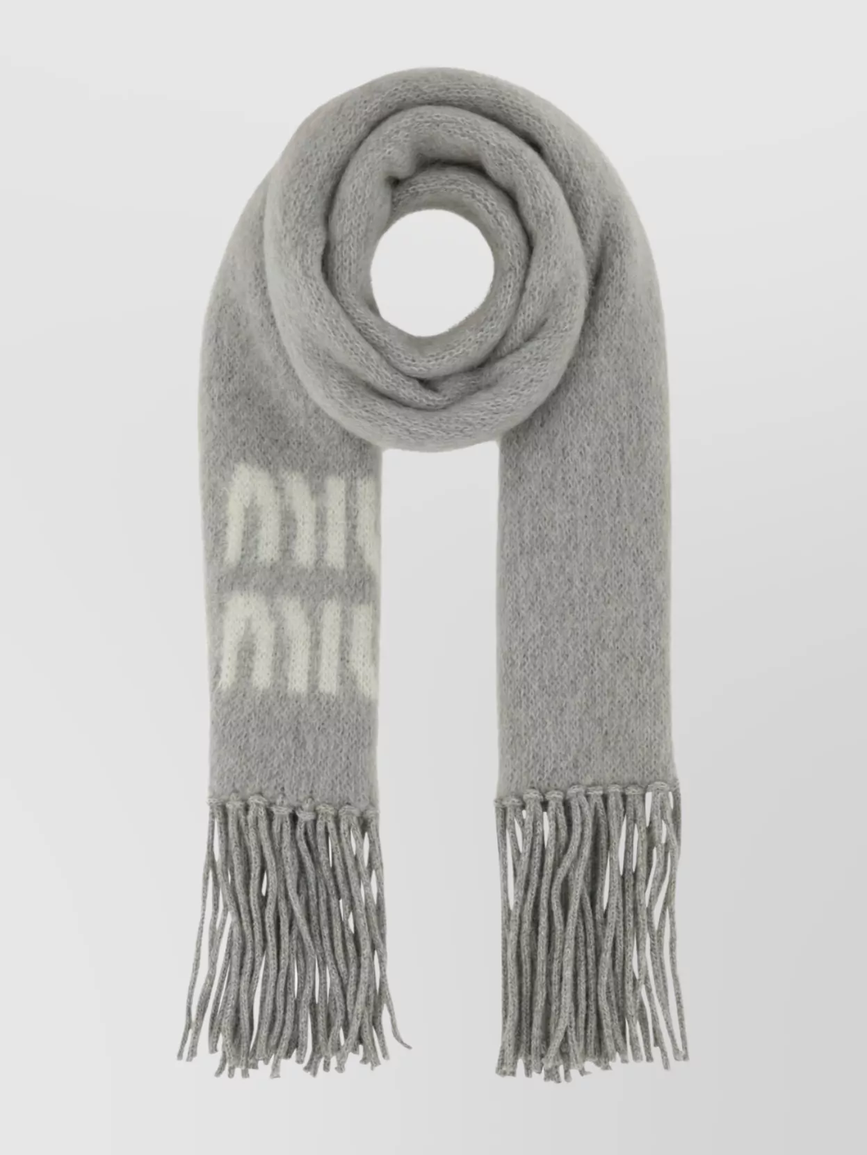 Miu Miu Luxurious Mohair Blend Scarf Fringe Detail