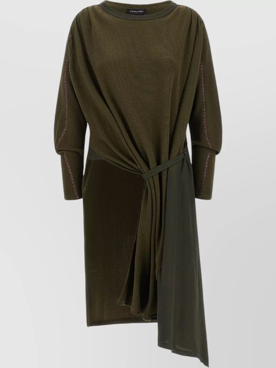 Kiko Kostadinov Textured Asymmetric Long-Sleeve Dress