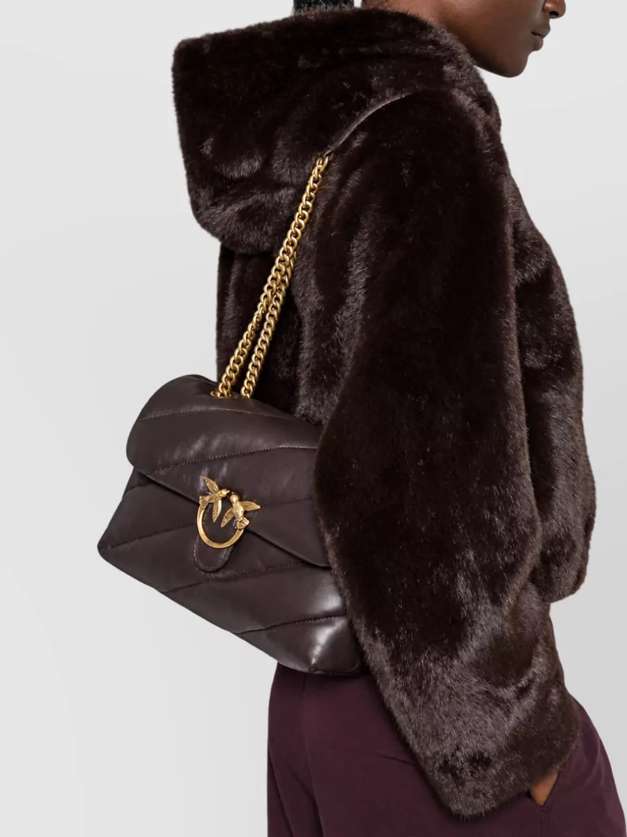 Pinko Love Bag Leather Clutch Bag