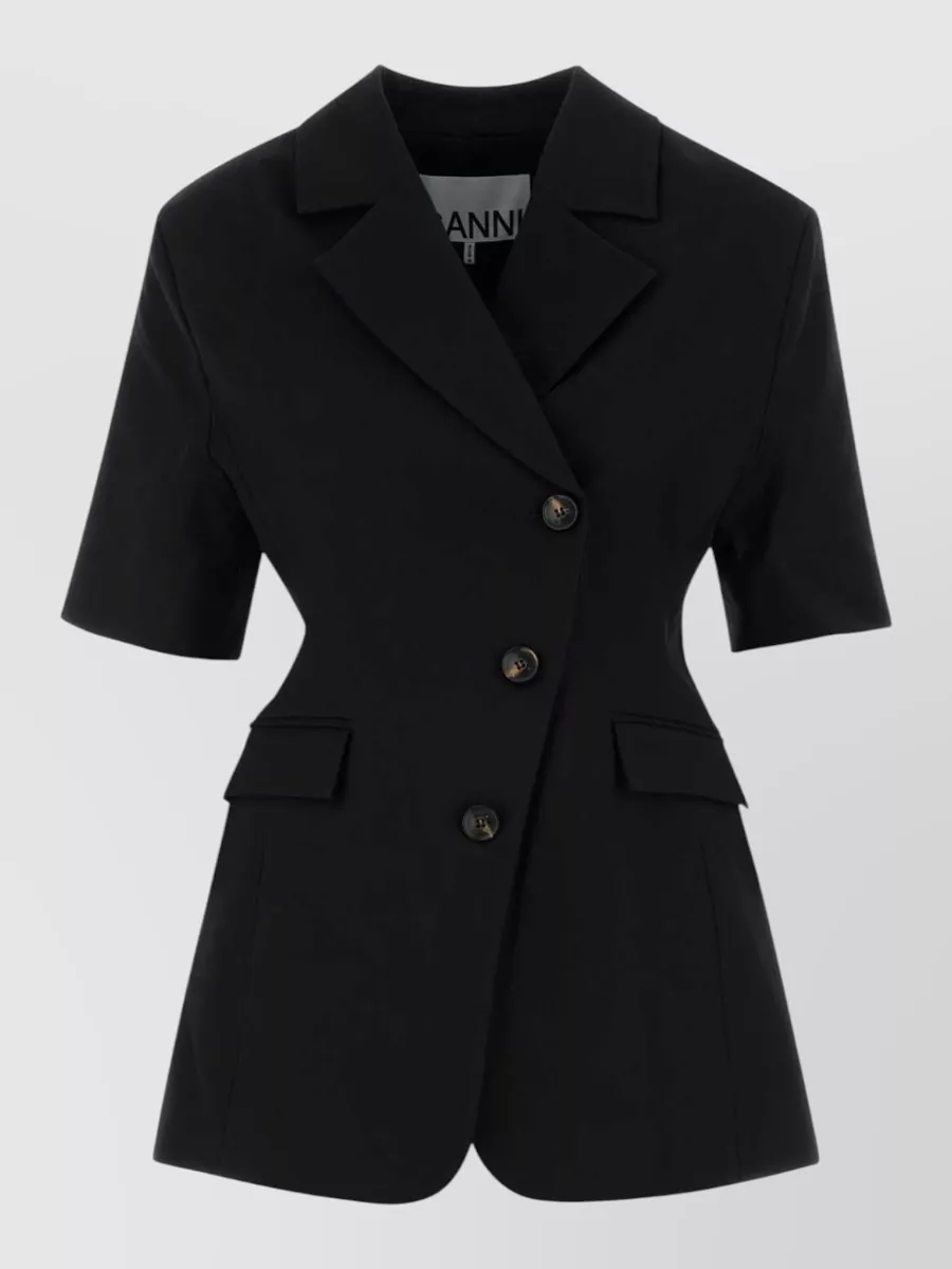 Ganni Stretch cotton blazer