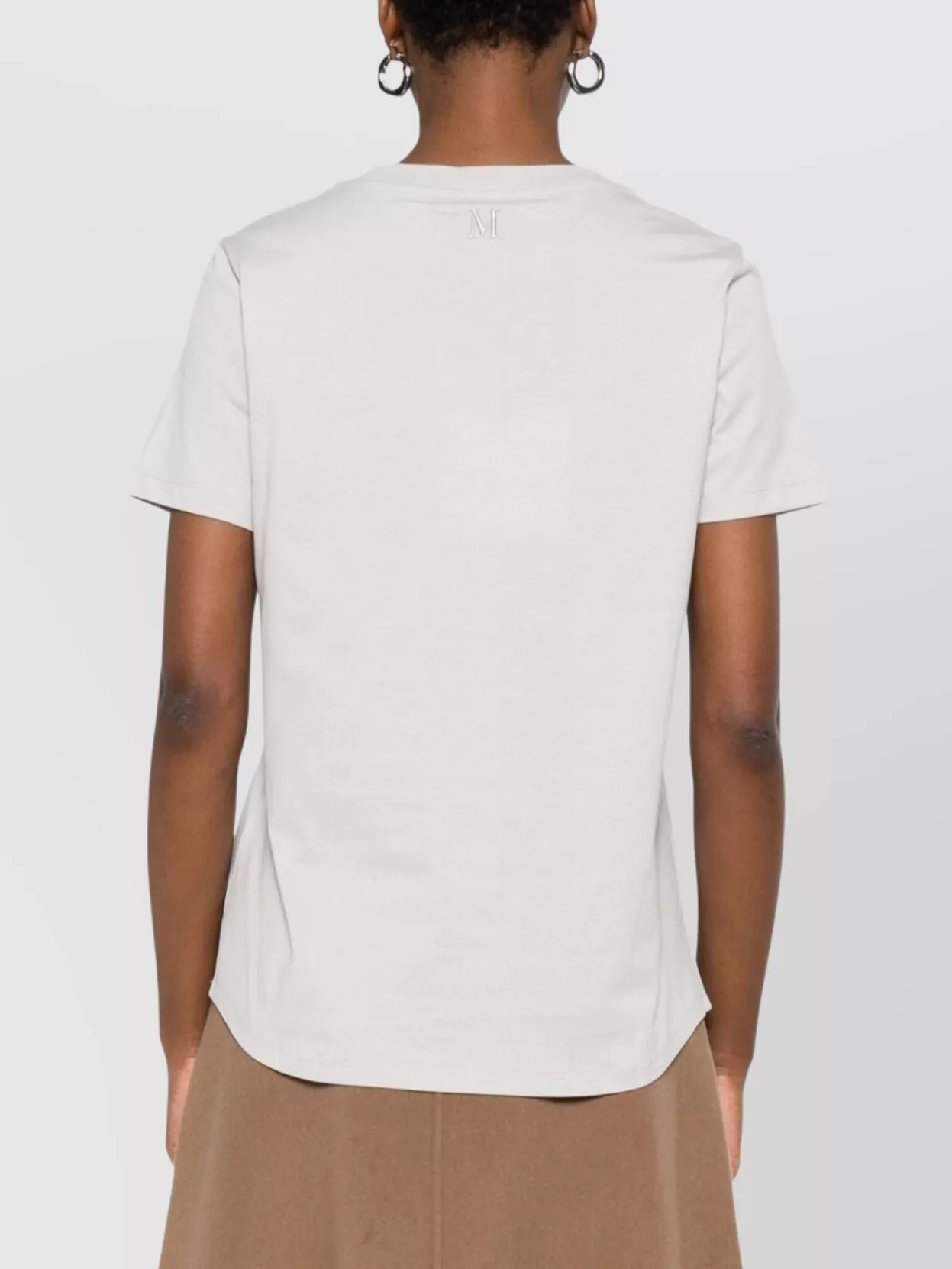 S Max Mara Round Neck Top With Short Sleeves And Embroidery
