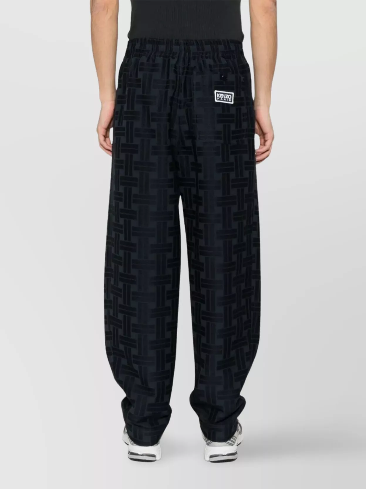 Kenzo Patterned Relaxed Fit Jogging Trousers With Pockets In Blue
