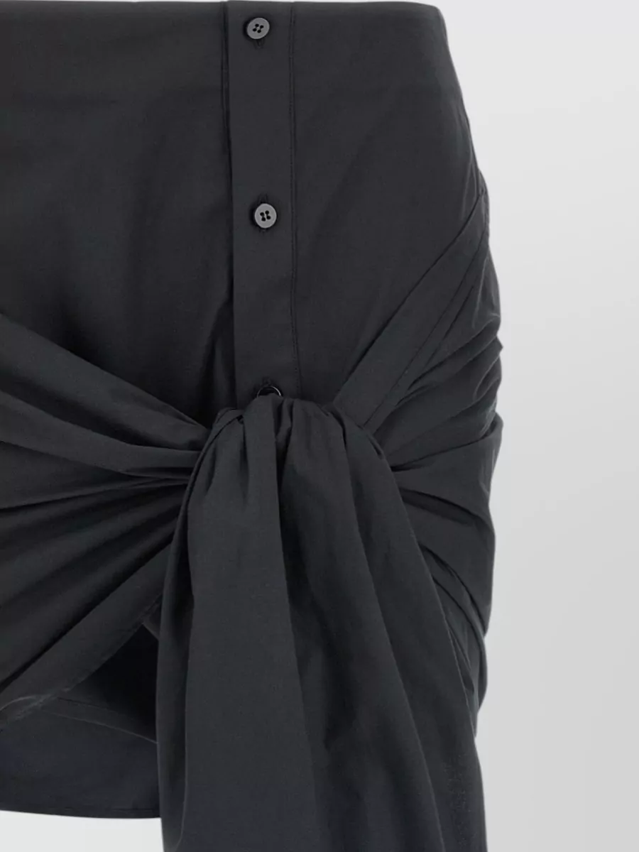 The Attico Cotton Draped Mini Skirt
