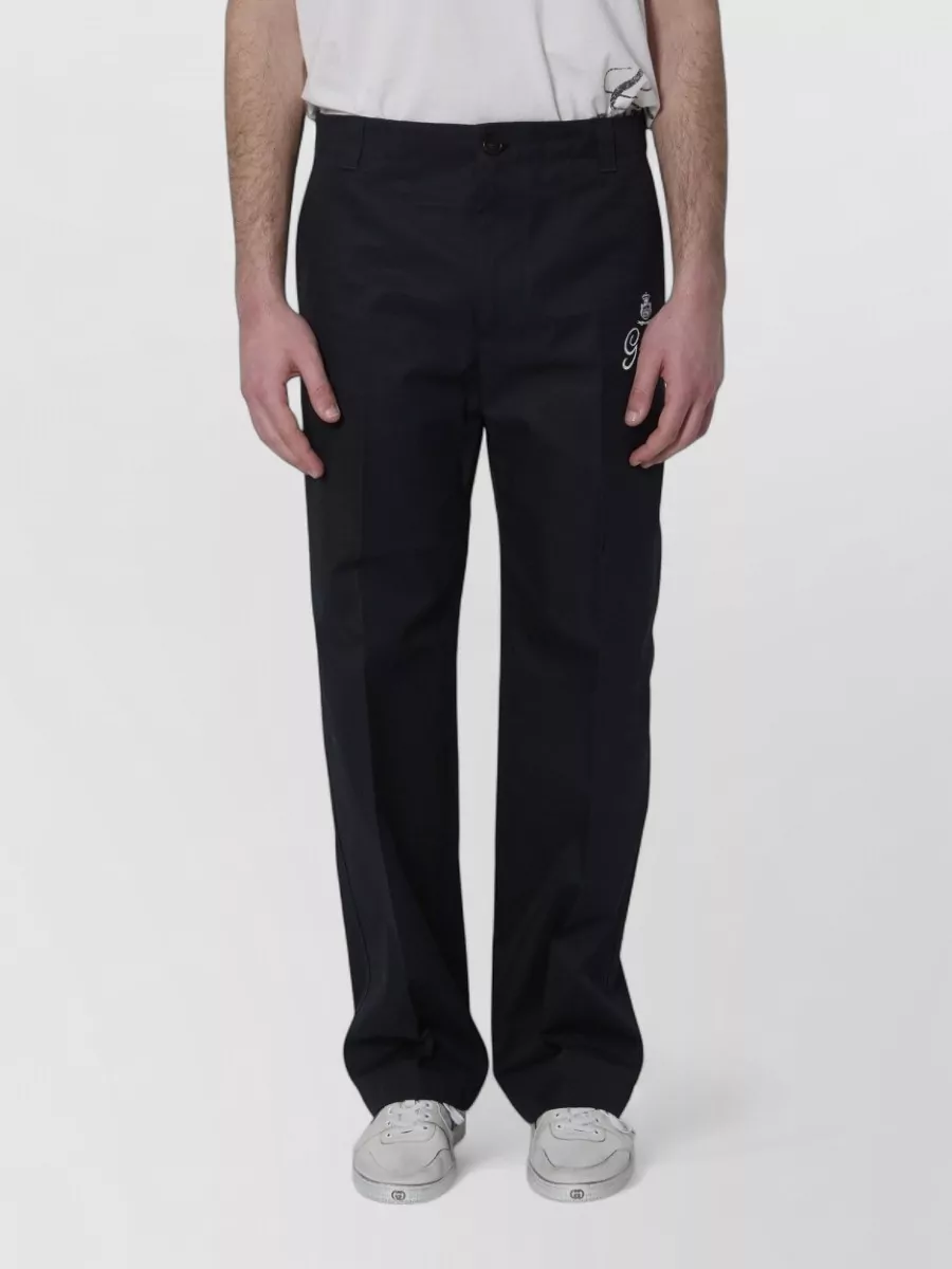 Gucci Printed cotton twill mid-rise straight-leg trousers