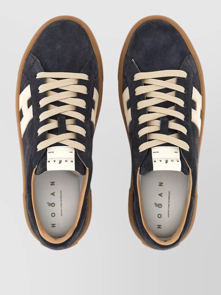 Hogan Suede Leather Low-Top Lace-Up Sneakers