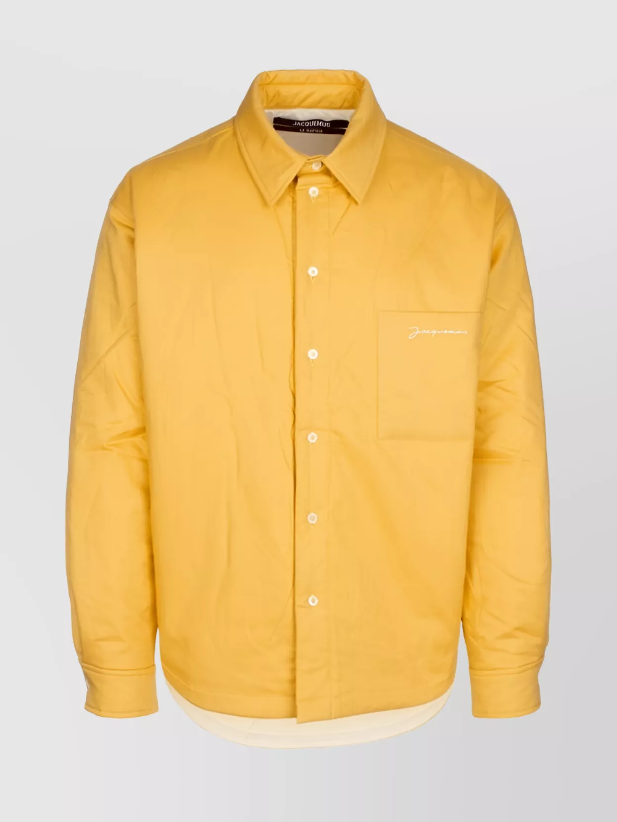 Shop Jacquemus Curved Hem Button-down Shirt In Yellow