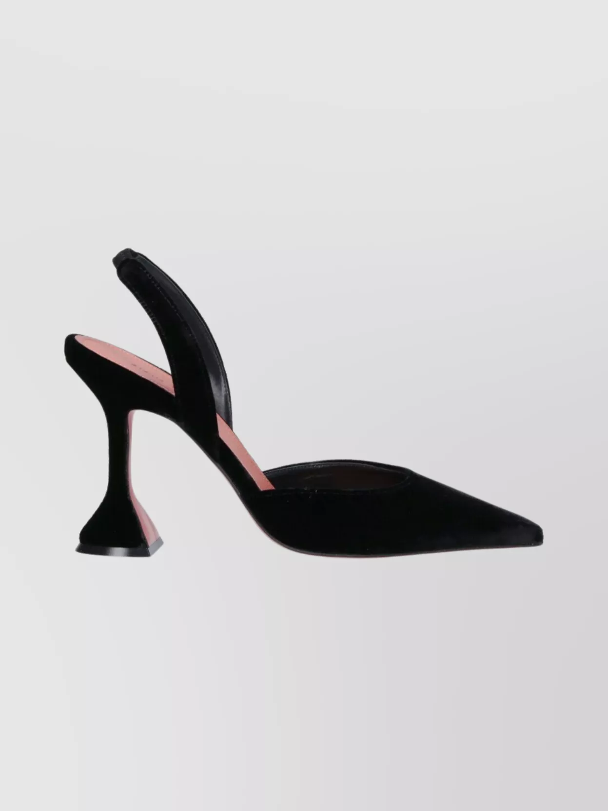 Amina Muaddi Stylish Velvet Pointed Toe High Heel Pumps In Black