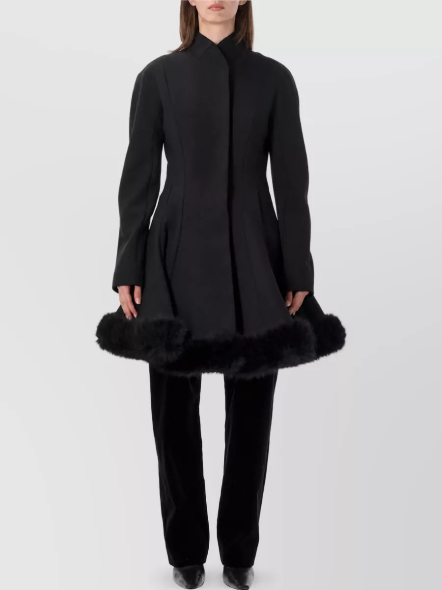Stella Mccartney faux fur trimmed peplum coat