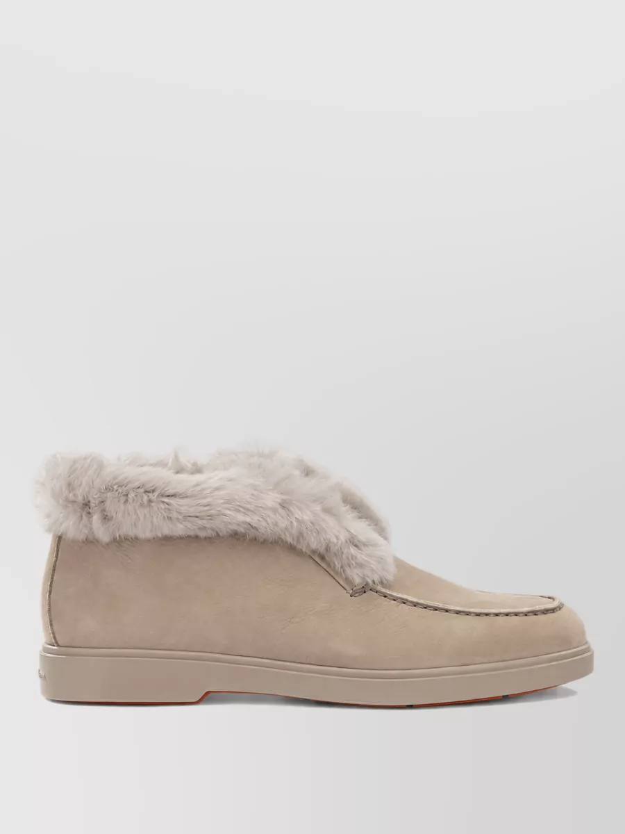 Santoni Suede Leather Fortune Slippers