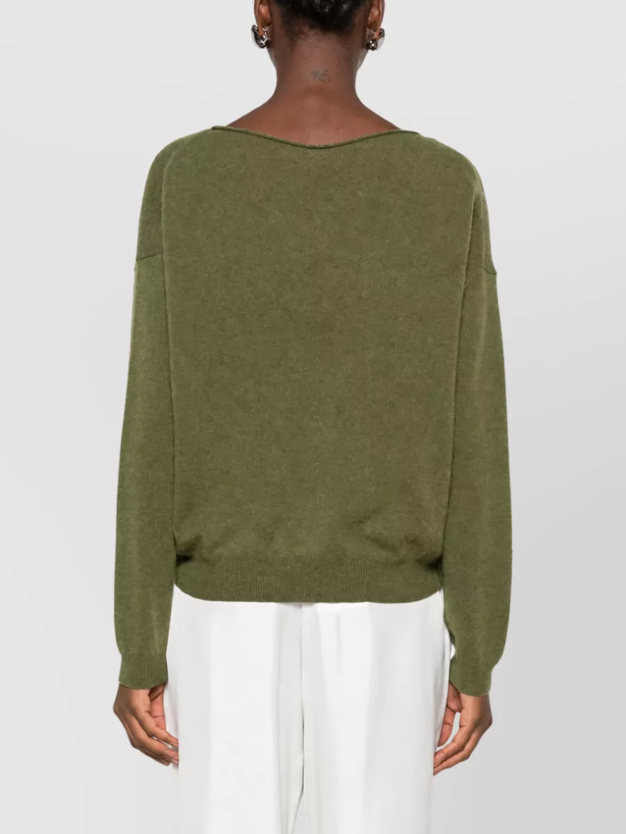 Ct Plage Cashmere Fine-Knit Boat Neck Long-Sleeve Sweater