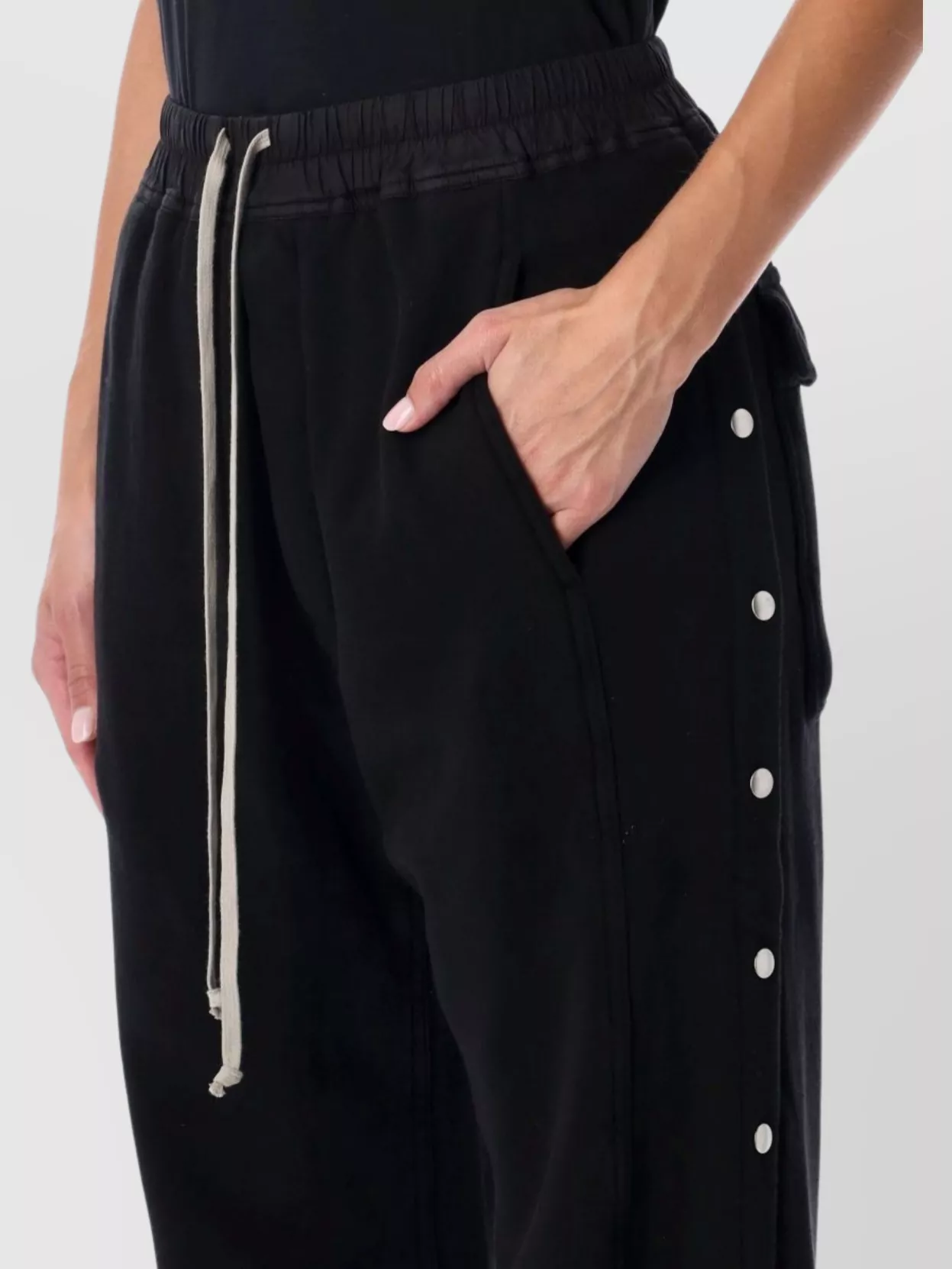 Rick Owens Drkshdw Relaxed Wide-leg Jogging Trousers In Black