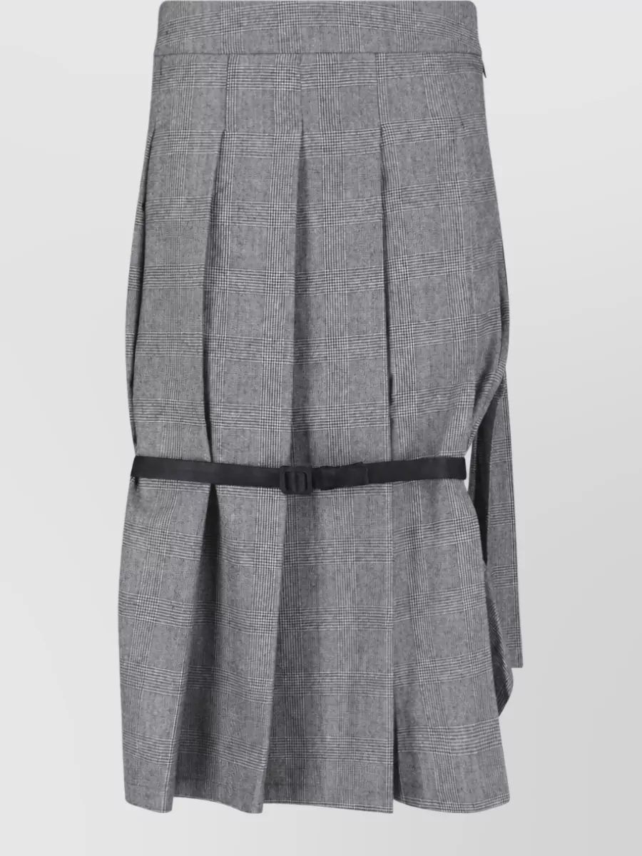Vaquera wool midi pleated skirt