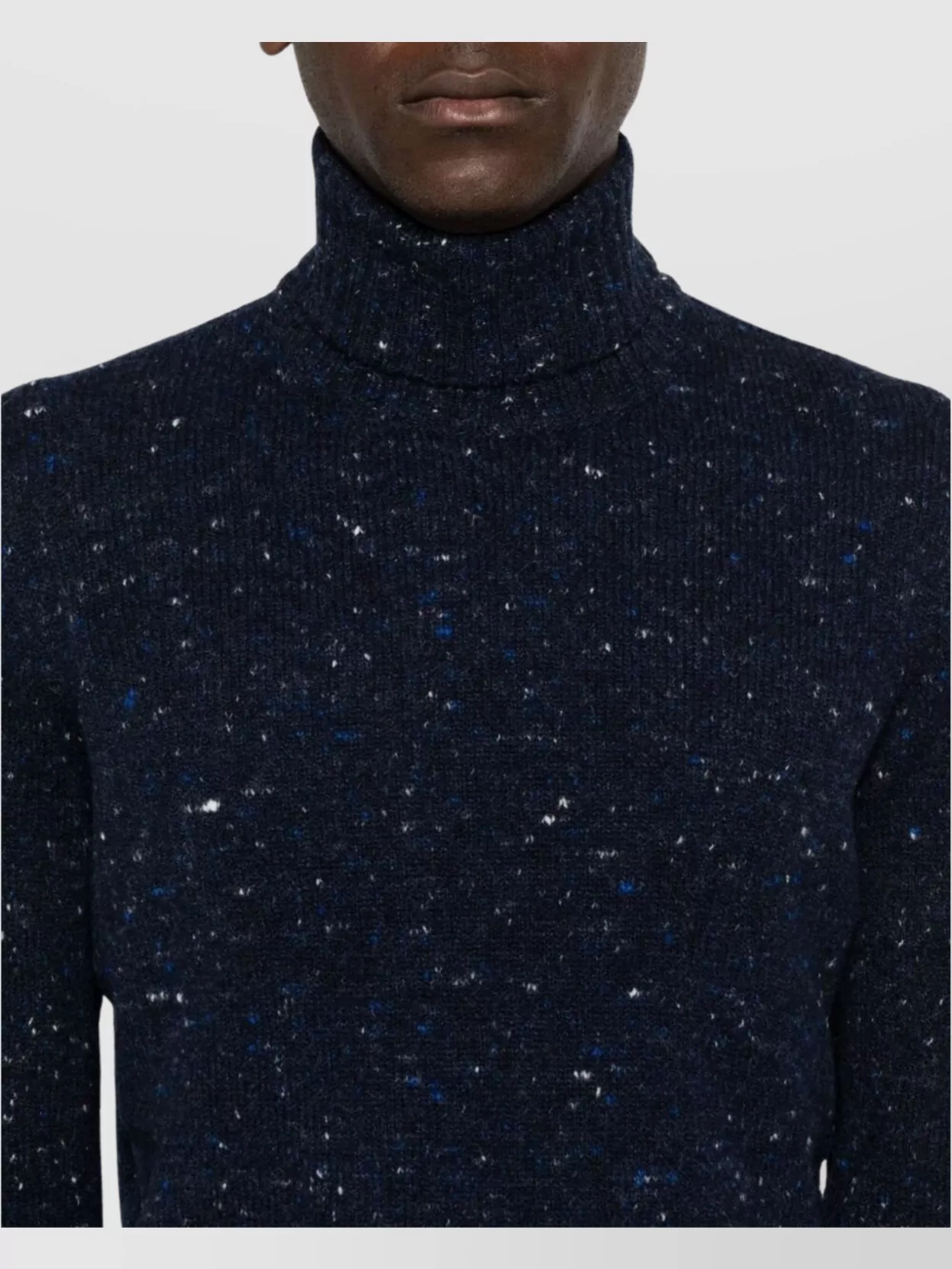 Drumohr Long Sleeve Turtleneck Speckled Knit Sweater