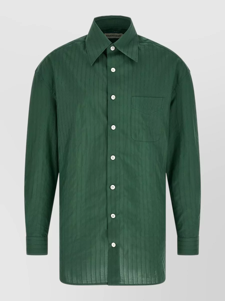 Namacheko striped cotton long-sleeve shirt